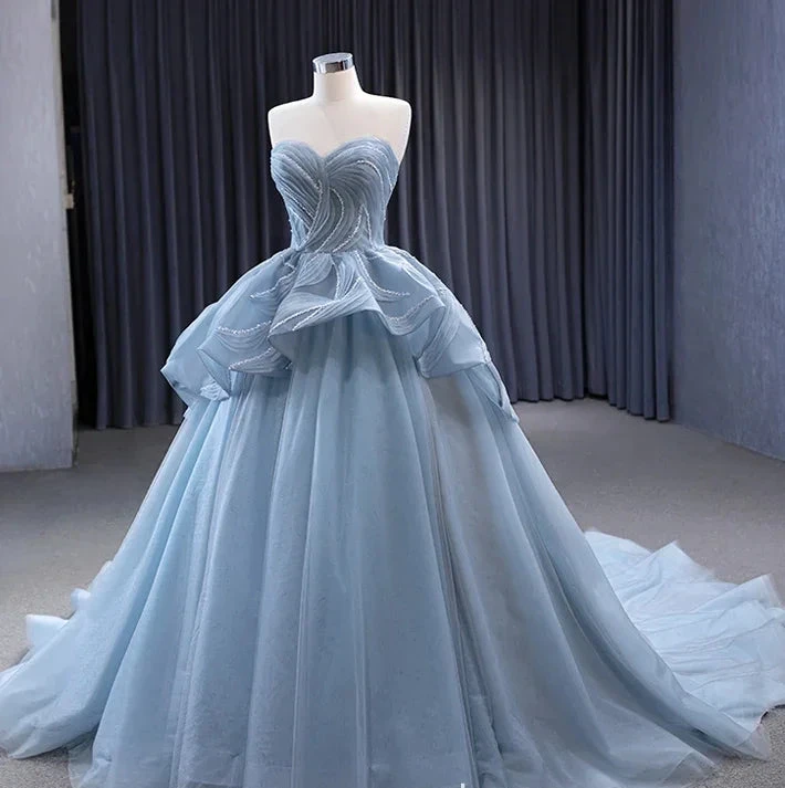 Glamorous Blue Sweetheart Tulle Princess Dress,Blue Ball Gown,Blue Fairy Dress Y6472 by simplepromdress