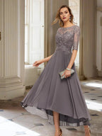 A-Line/Princess Half Sleeves Mother of the Bride Dresses with Applique by Dreamylily