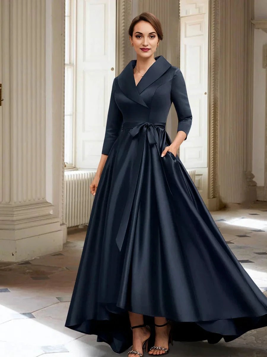 A-Line/Princess Long Sleeves Mother of the Bride Dresses with Pockets & Belt by Dreamylily