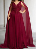 A-Line/Princess V-Neck Mother of the Bride Dresses with Applique by Dreamylily