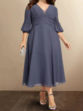 A-Line/Princess V-Neck Mother of the Bride Dresses by Dreamylily