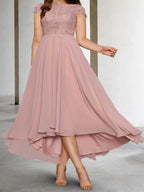 A-Line/Princess Short Sleeves Mother of the Bride Dresses with Applique by Dreamylily