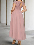 A-Line/Princess Short Sleeves Mother of the Bride Dresses with Applique by Dreamylily