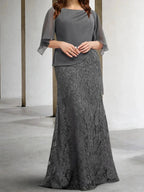Sheath/Column Mother of the Bride Dresses with Applique by Dreamylily