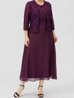 A-Line/Princess Mother of the Bride Dresses with Applique & Jacket by Dreamylily