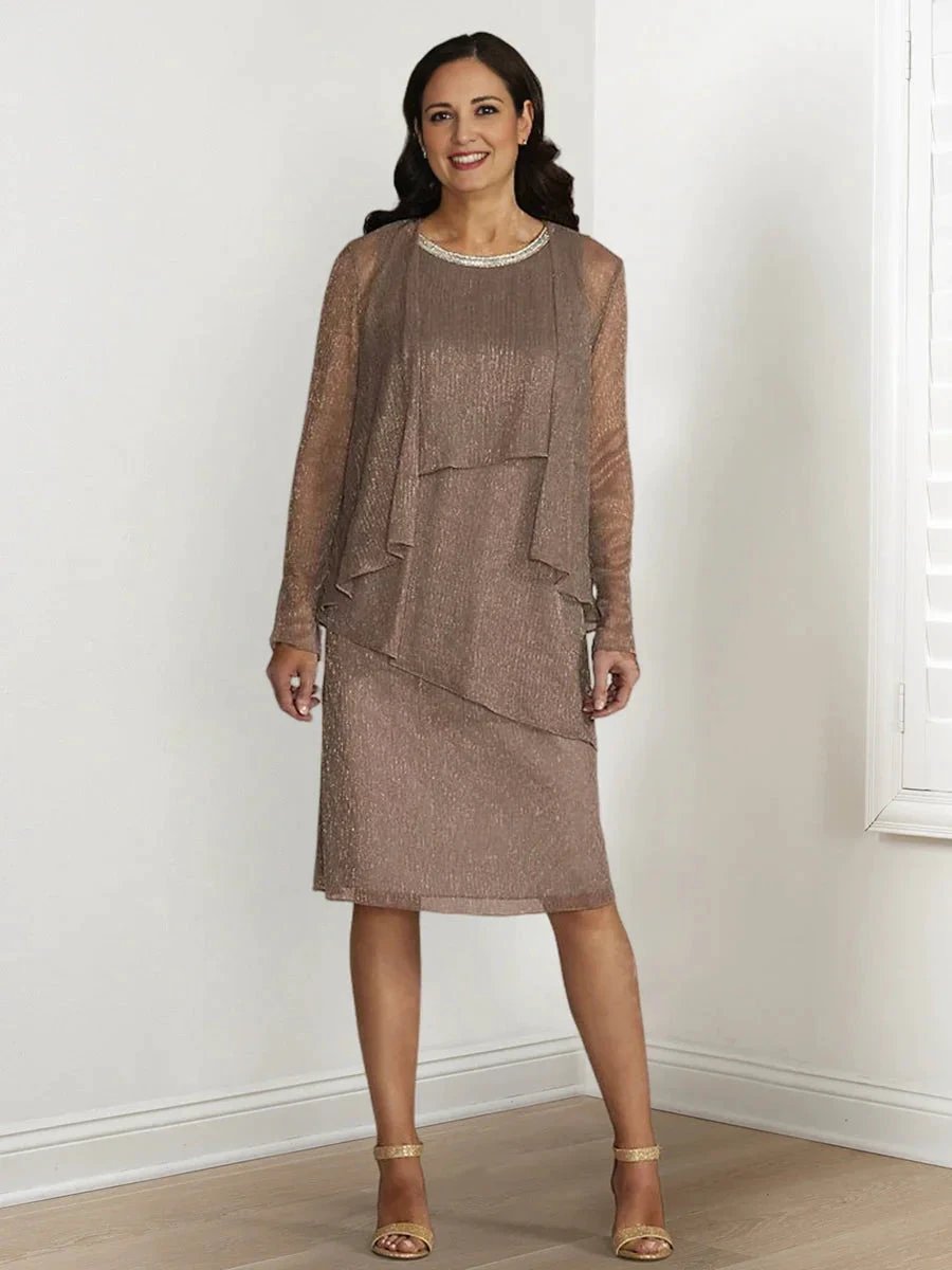 Sheath/Column Mother of the Bride Dresses with Sequins & Jacket by Dreamylily