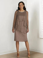 Sheath/Column Mother of the Bride Dresses with Sequins & Jacket by Dreamylily