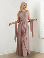 A-Line/Princess Sleeveless Mother of the Bride Dresses with Beading & Wraps by Dreamylily