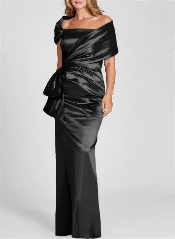 Sheath/Column Off-the-Shoulder Floor-Length Mother of the Bride Dresses by Dreamylily