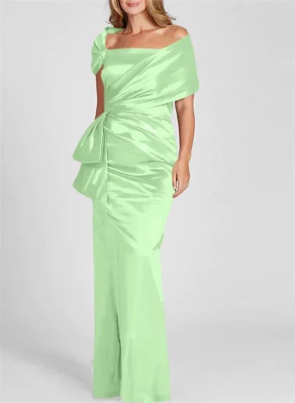 Sheath/Column Off-the-Shoulder Floor-Length Mother of the Bride Dresses by Dreamylily