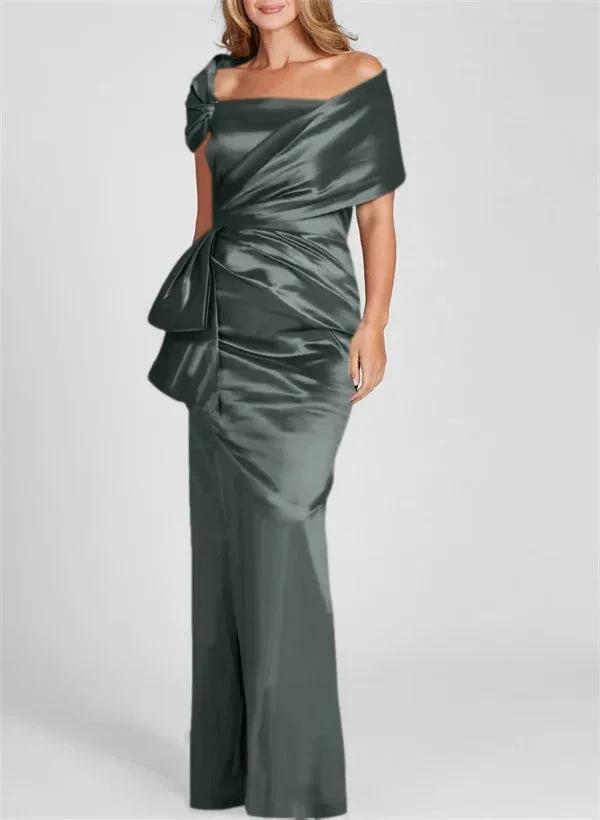 Sheath/Column Off-the-Shoulder Floor-Length Mother of the Bride Dresses by Dreamylily