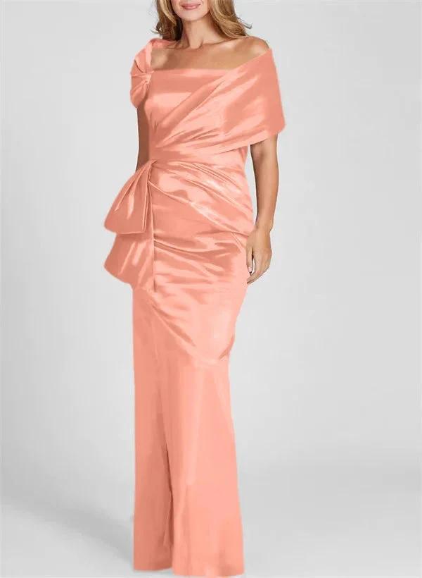 Sheath/Column Off-the-Shoulder Floor-Length Mother of the Bride Dresses by Dreamylily