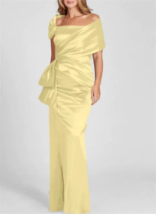 Sheath/Column Off-the-Shoulder Floor-Length Mother of the Bride Dresses by Dreamylily