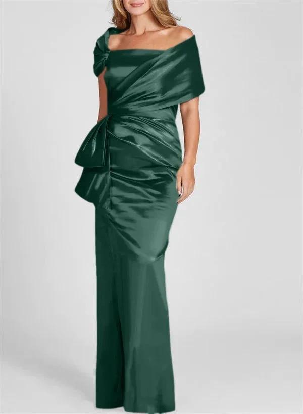 Sheath/Column Off-the-Shoulder Floor-Length Mother of the Bride Dresses by Dreamylily