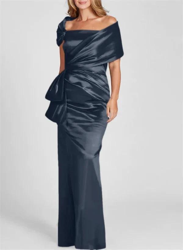 Sheath/Column Off-the-Shoulder Floor-Length Mother of the Bride Dresses by Dreamylily