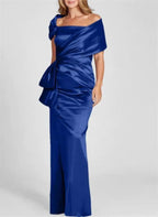 Sheath/Column Off-the-Shoulder Floor-Length Mother of the Bride Dresses by Dreamylily