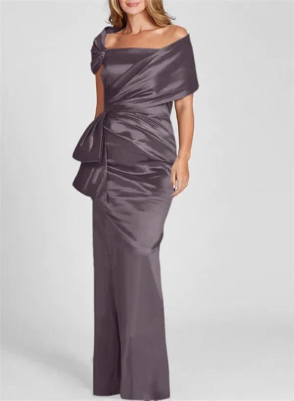Sheath/Column Off-the-Shoulder Floor-Length Mother of the Bride Dresses by Dreamylily