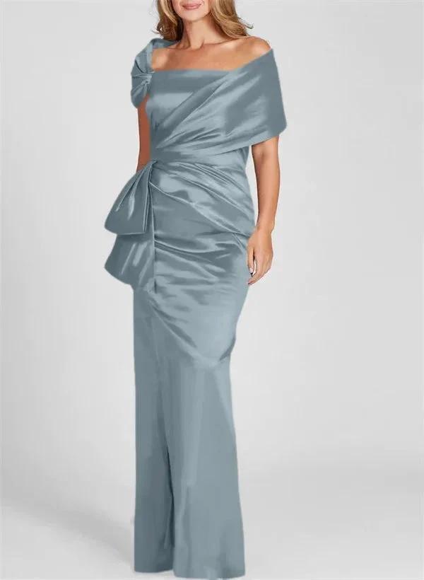 Sheath/Column Off-the-Shoulder Floor-Length Mother of the Bride Dresses by Dreamylily