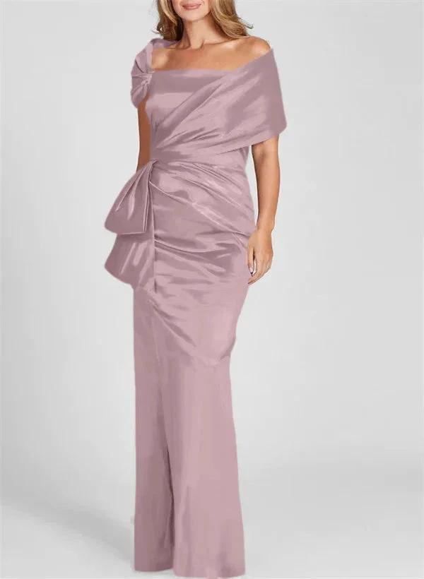Sheath/Column Off-the-Shoulder Floor-Length Mother of the Bride Dresses by Dreamylily