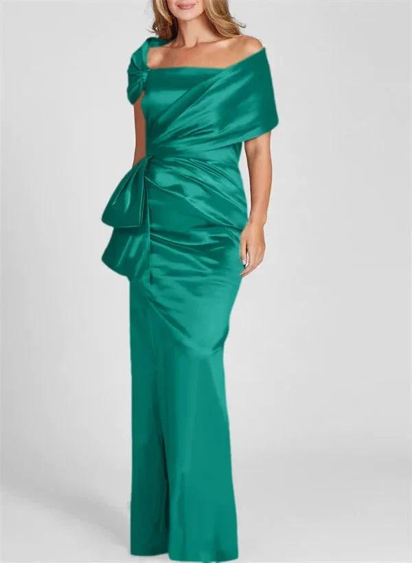 Sheath/Column Off-the-Shoulder Floor-Length Mother of the Bride Dresses by Dreamylily