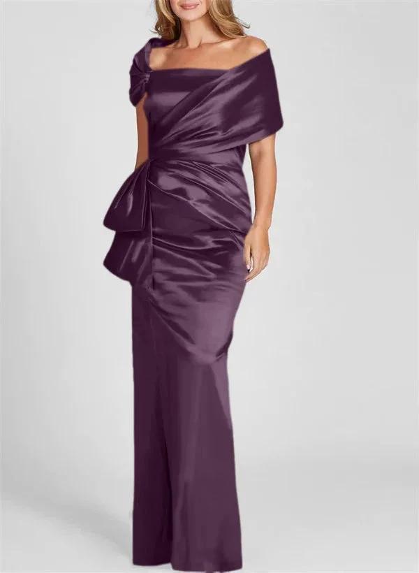 Sheath/Column Off-the-Shoulder Floor-Length Mother of the Bride Dresses by Dreamylily