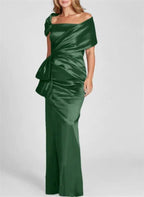 Sheath/Column Off-the-Shoulder Floor-Length Mother of the Bride Dresses by Dreamylily