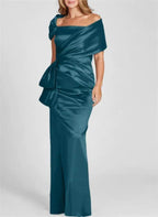 Sheath/Column Off-the-Shoulder Floor-Length Mother of the Bride Dresses by Dreamylily