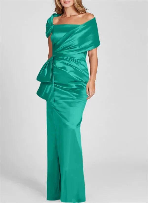 Sheath/Column Off-the-Shoulder Floor-Length Mother of the Bride Dresses by Dreamylily