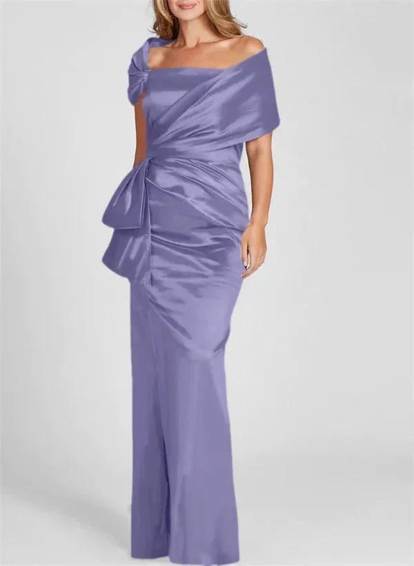 Sheath/Column Off-the-Shoulder Floor-Length Mother of the Bride Dresses by Dreamylily