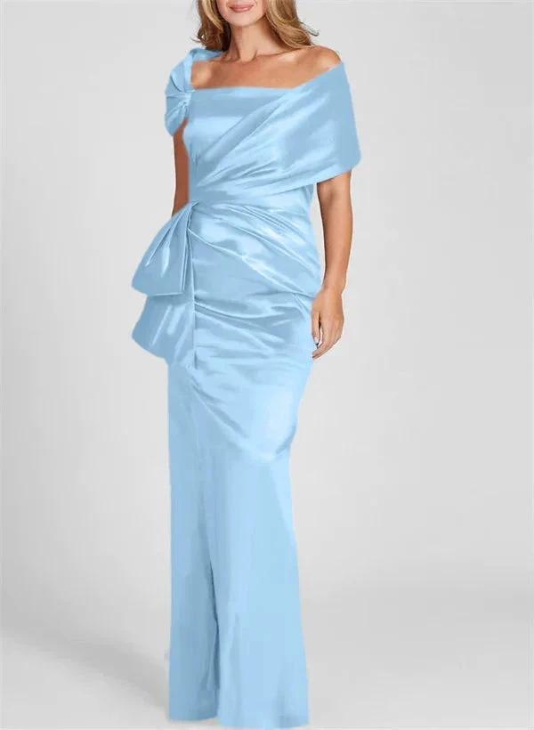Sheath/Column Off-the-Shoulder Floor-Length Mother of the Bride Dresses by Dreamylily