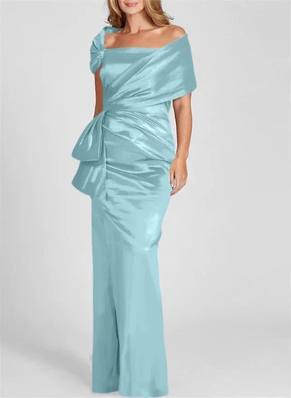 Sheath/Column Off-the-Shoulder Floor-Length Mother of the Bride Dresses by Dreamylily