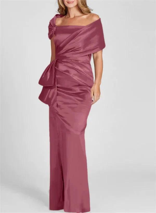 Sheath/Column Off-the-Shoulder Floor-Length Mother of the Bride Dresses by Dreamylily