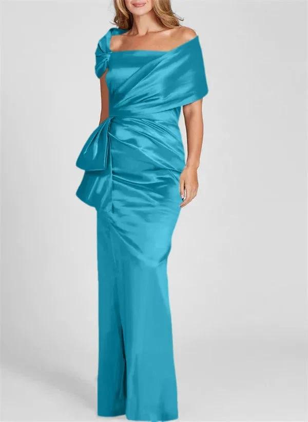 Sheath/Column Off-the-Shoulder Floor-Length Mother of the Bride Dresses by Dreamylily