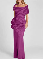 Sheath/Column Off-the-Shoulder Floor-Length Mother of the Bride Dresses by Dreamylily