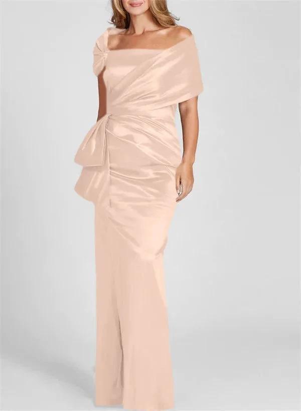 Sheath/Column Off-the-Shoulder Floor-Length Mother of the Bride Dresses by Dreamylily