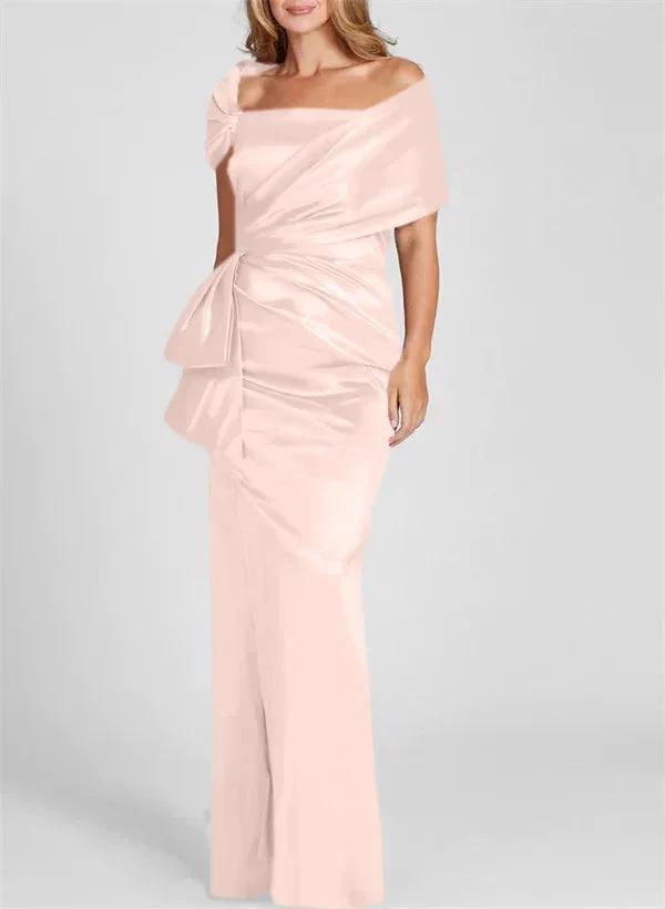 Sheath/Column Off-the-Shoulder Floor-Length Mother of the Bride Dresses by Dreamylily