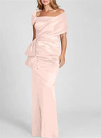 Sheath/Column Off-the-Shoulder Floor-Length Mother of the Bride Dresses by Dreamylily