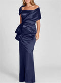 Sheath/Column Off-the-Shoulder Floor-Length Mother of the Bride Dresses by Dreamylily