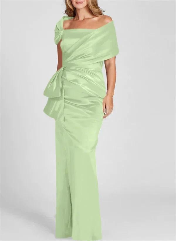 Sheath/Column Off-the-Shoulder Floor-Length Mother of the Bride Dresses by Dreamylily
