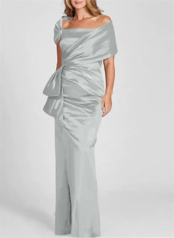 Sheath/Column Off-the-Shoulder Floor-Length Mother of the Bride Dresses by Dreamylily