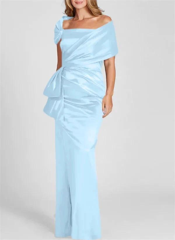 Sheath/Column Off-the-Shoulder Floor-Length Mother of the Bride Dresses by Dreamylily