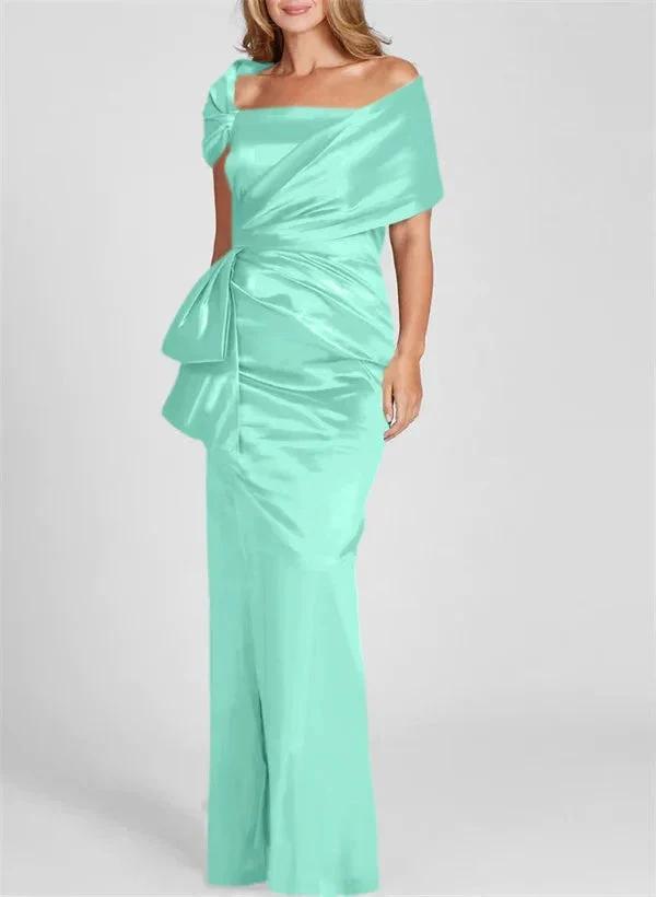 Sheath/Column Off-the-Shoulder Floor-Length Mother of the Bride Dresses by Dreamylily