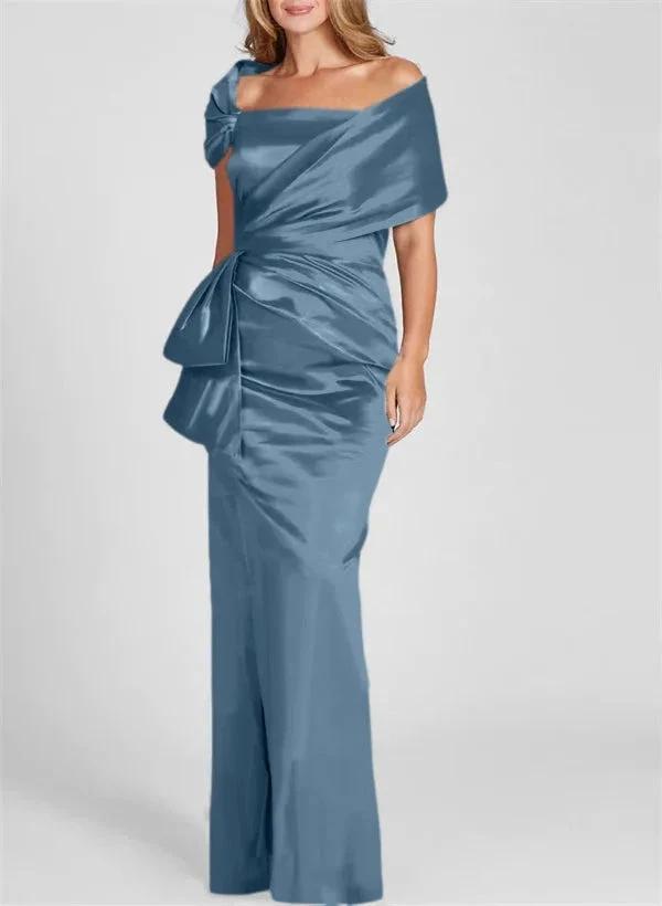 Sheath/Column Off-the-Shoulder Floor-Length Mother of the Bride Dresses by Dreamylily