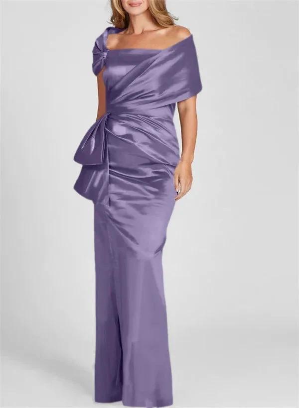 Sheath/Column Off-the-Shoulder Floor-Length Mother of the Bride Dresses by Dreamylily
