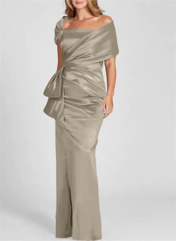 Sheath/Column Off-the-Shoulder Floor-Length Mother of the Bride Dresses by Dreamylily