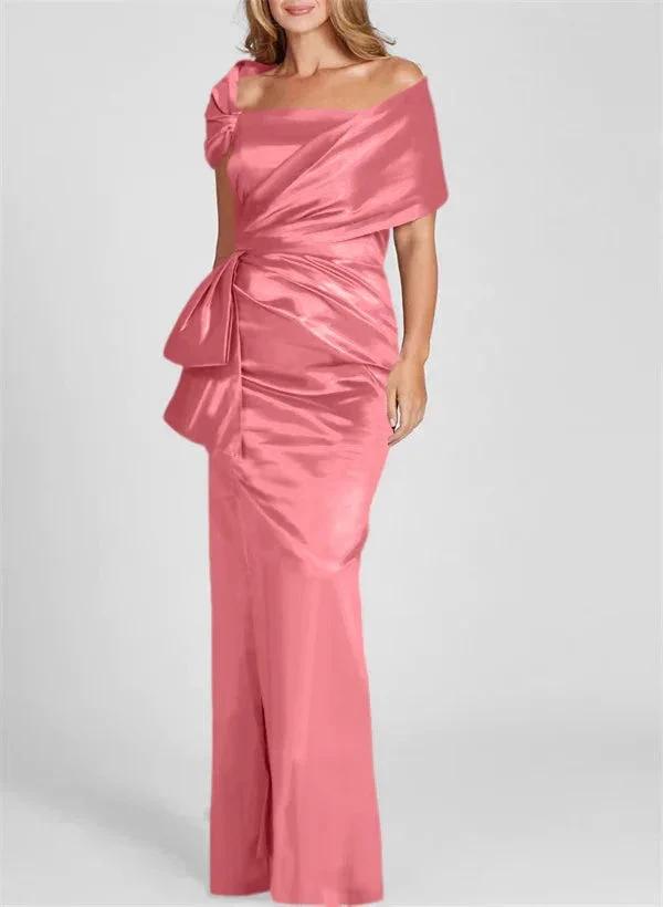 Sheath/Column Off-the-Shoulder Floor-Length Mother of the Bride Dresses by Dreamylily