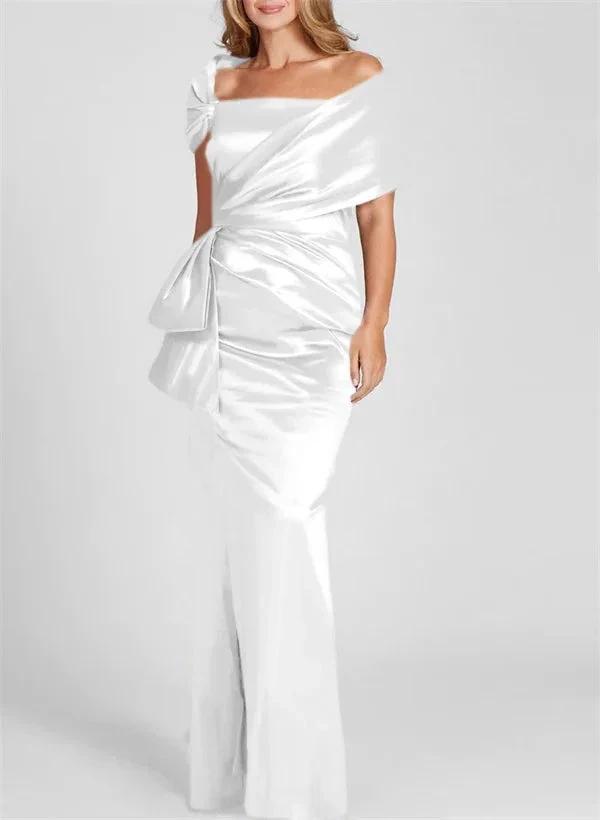Sheath/Column Off-the-Shoulder Floor-Length Mother of the Bride Dresses by Dreamylily