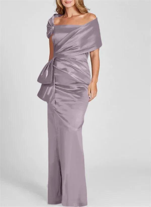 Sheath/Column Off-the-Shoulder Floor-Length Mother of the Bride Dresses by Dreamylily