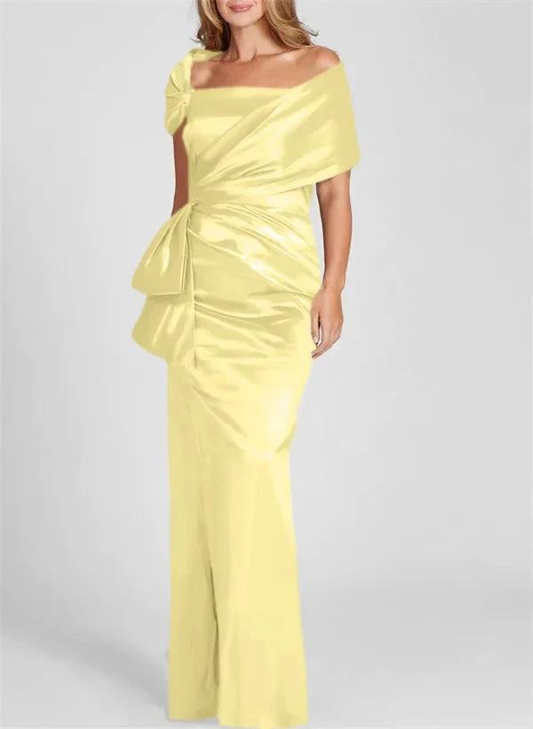 Sheath/Column Off-the-Shoulder Floor-Length Mother of the Bride Dresses by Dreamylily