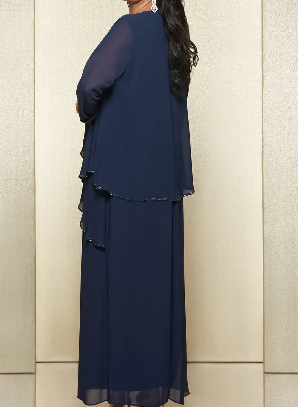 Sheath/Column Round Neck Chiffon Mother of the Bride Dresses with Jacket by Dreamylily